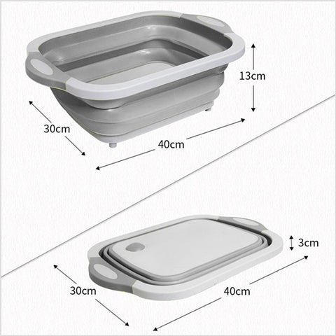 Image of Tábua de Cortar Dobrável Multifuncional com Cesto e Drenagem [FRETE GRATIS]